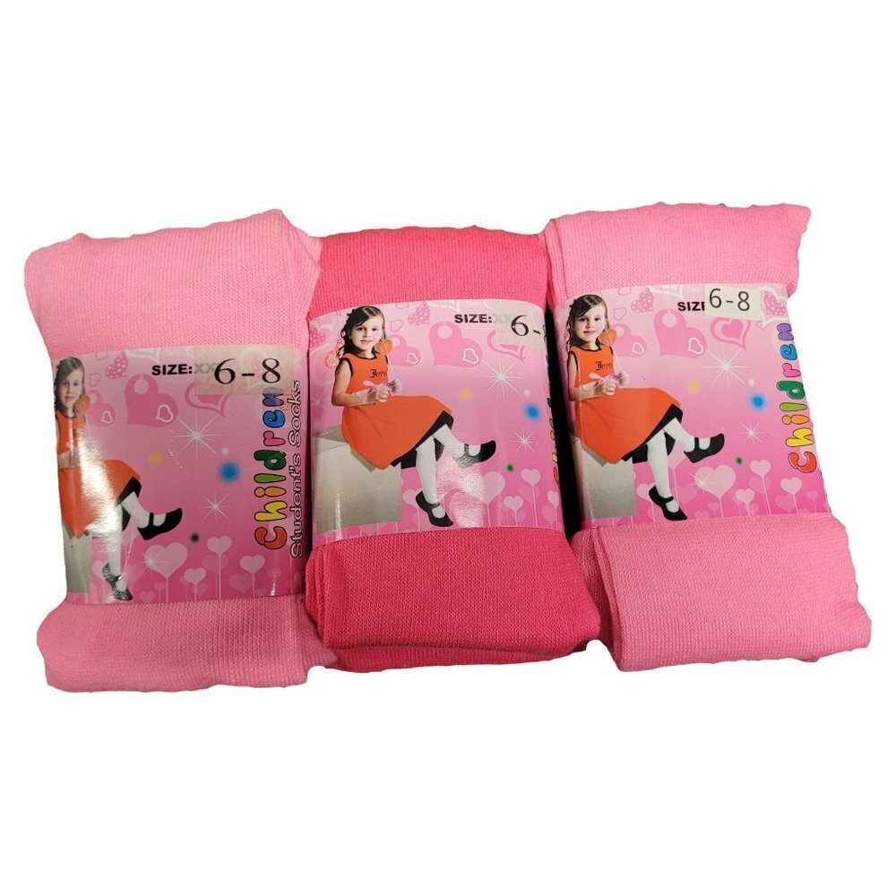 3 Pack x Girl Winter Tights  Cold Weather Stockings , Size 6-8, Pink NWT